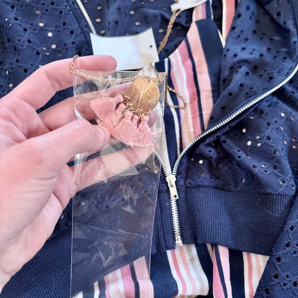 Knit Works Girls Jumpsuit Cardigan Necklace 3 Piece Set XL 16 - Picture 4 of 9